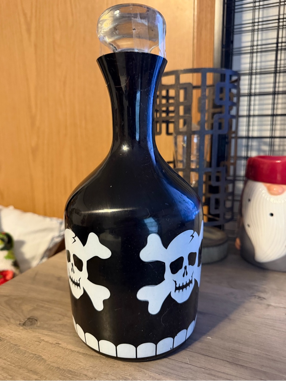 Black Skull & Crossbones Ceramic Decanter - Home Accent